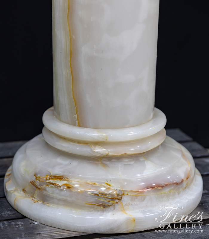 Marble Bases  - Decorative Art Pedestal In White Onyx - MBS-312